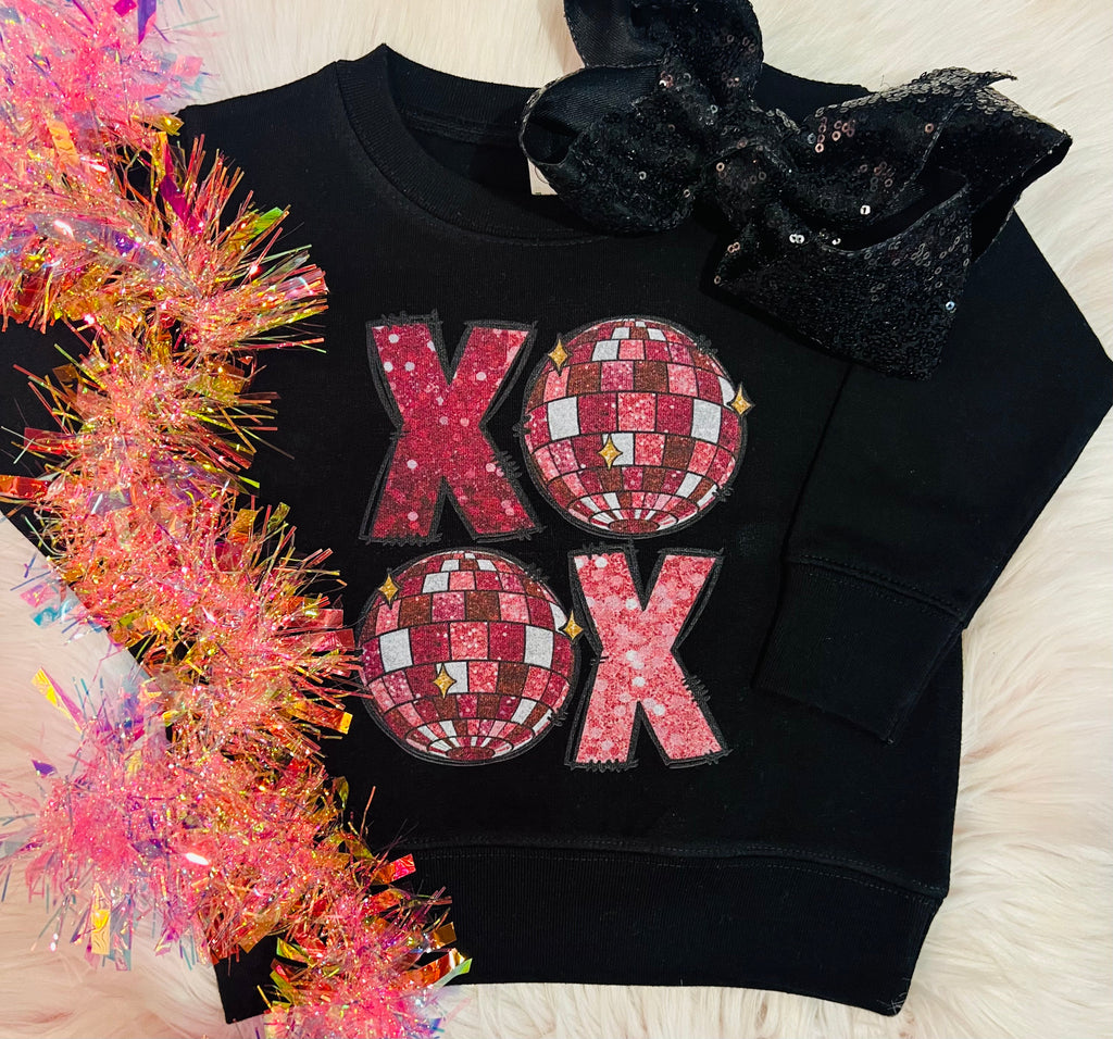 XOXO Glitter Disco Girls Sweatshirt