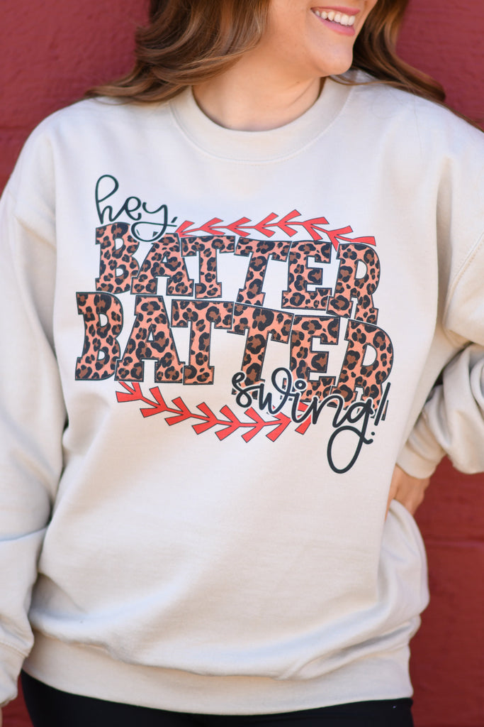 Hey Batter Batter Swing Leopard Tees/Sweatshirts