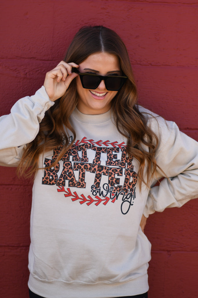 Hey Batter Batter Swing Leopard Tees/Sweatshirts