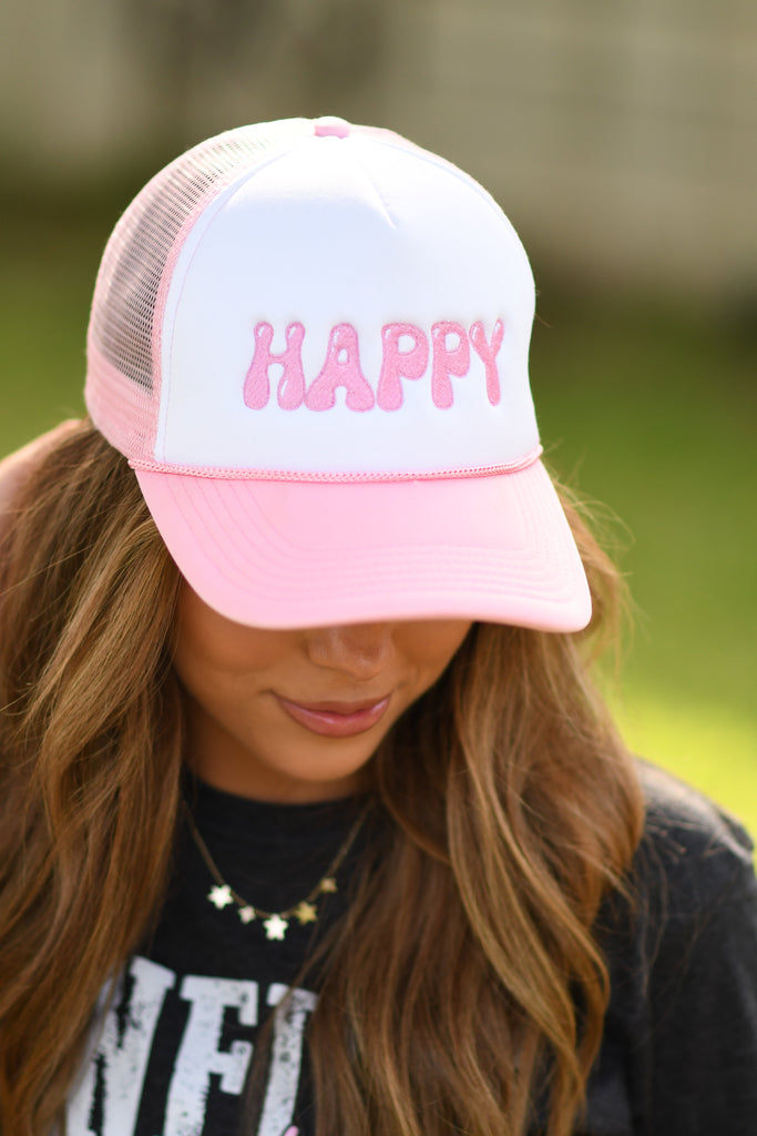 Happy Pink Trucker Hat