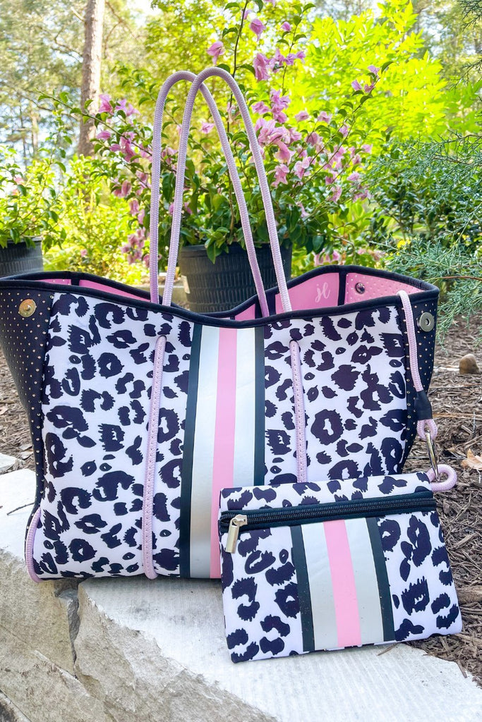 PINK Victoria's Secret, Bags, Vs Pink Leopard Print Canvas Tote Bag