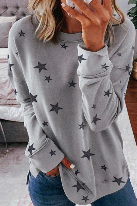 Stars At Night Sweatshirt-Gray