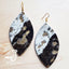 Leather Oval Earring-Mixed Metallic TEXAS MADE!