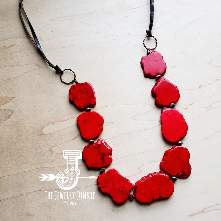 Red Turquoise Slab Necklace- MADE IN TEXAS!