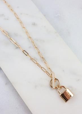 Rockson Chain Necklace with Lock Charm